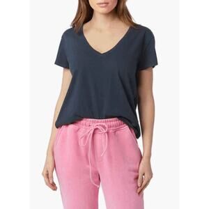 Joe’s Jeans Blue Cotton V Neck Relaxed Tee Size S NWT Basic